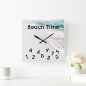 Oceaanwater en witgekalkt hout vierkante klok (Huis)