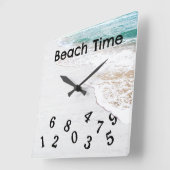 Oceaanwater en witgekalkt hout vierkante klok (Hoek)