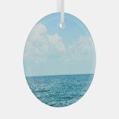 Oceaanwater, heldere blauwe lucht. glas ornament (Voorkant Rechts)