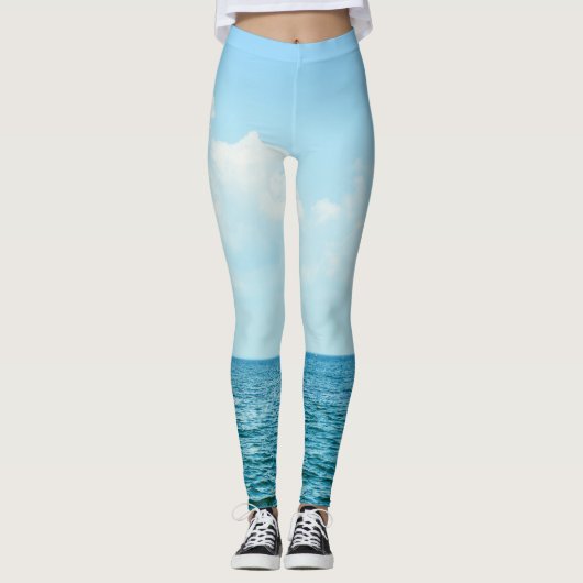 Oceaanwater, heldere blauwe lucht. leggings (Voorkant)
