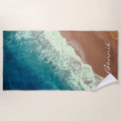 Oceaanwater strand zand zomer zeegolven strandlaken (Voorkant)