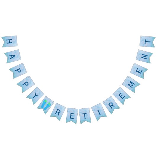 oceaanwaterverf met teenslippers voor pensionering vlaggetjes (Alle)