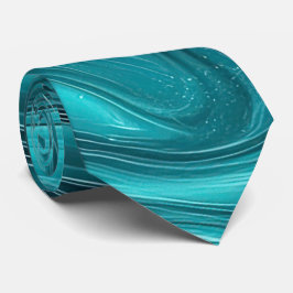 Oceaanwervelingen Turquoise stropdas