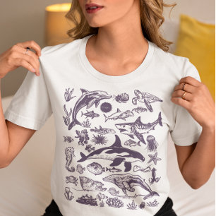 Oceaanwonderen – Antieke Zeeleven T-shirt