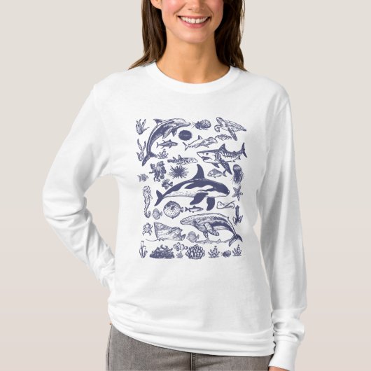 Oceaanwonderen – Klassiek Zeeleven T-shirt (Voorkant)