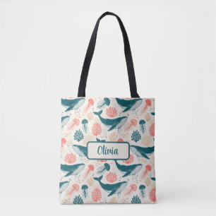 Oceaanwonderen Walvis Kwal Koraal Tote Bag