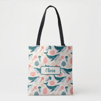 Oceaanwonderen Walvis Kwal Koraal Tote Bag