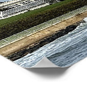 Oceaanzicht met huisposter poster (Hoek)