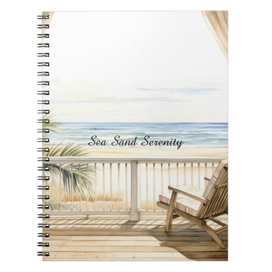 Oceaanzicht Strand Sereniteit Notitieboek (Voorkant)