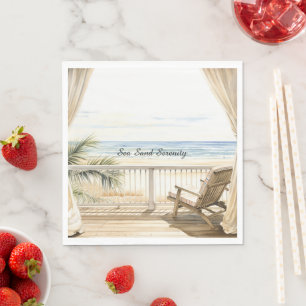 Oceaanzicht Strand Sereniteit Servet