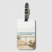 Oceaanzicht Strandsereniteit Bagagelabel (Voorkant (verticaal))