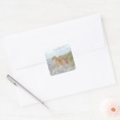 Oceaanzicht Vierkante Sticker (Envelop)