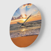 Oceaanzonsopgang, diepblauwe horizon. grote klok (Hoek)