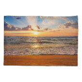 Oceaanzonsopgang, diepblauwe horizon. kussensloop (Achterkant)