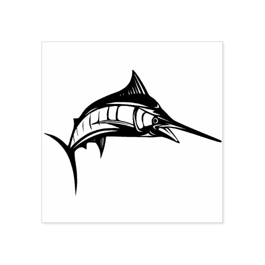 oceaanzwaardvis - kunstzegel rubberstempel (Afrduk)