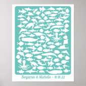 Ocean - 100 Signature Guest Book Alternative Poster (Voorkant)