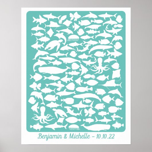 Ocean - 100 Signature Guest Book Alternative Poster (Voorkant)