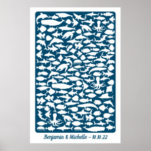 Ocean - 150 Signature Guest Book Alternative Poster
