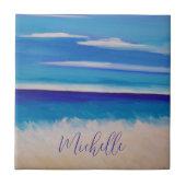 Ocean Abstract Beach gepersonaliseerd Tegeltje (Voorkant)