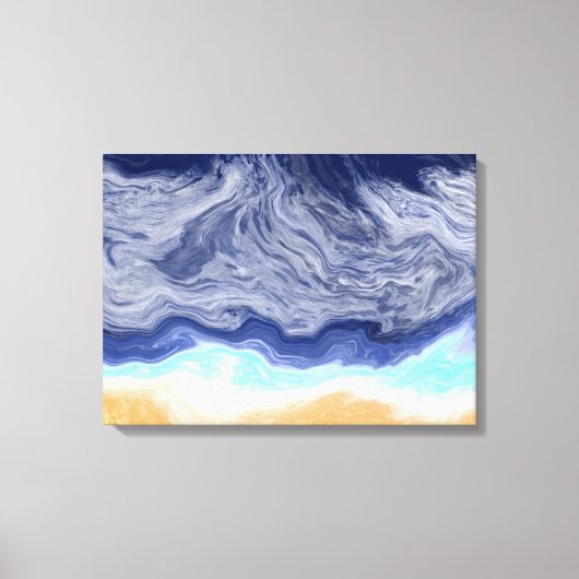 Ocean Abstract Digital Art Canvas Afdruk (Voorkant)