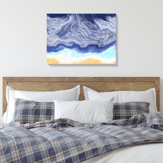 Ocean Abstract Digital Art Canvas Afdruk (Insitu (Slaapkamer))