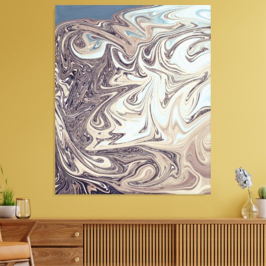 Ocean Abstract schilderen | Beste moderne abstract Canvas Afdruk (Insitu (Woonkamer))