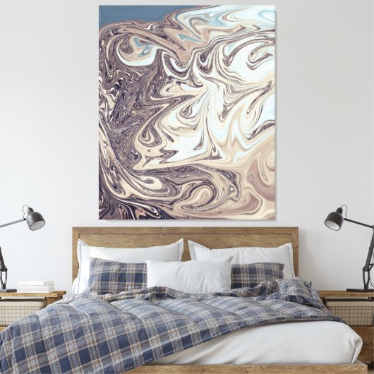 Ocean Abstract schilderen | Beste moderne abstract Canvas Afdruk (Insitu (Slaapkamer))
