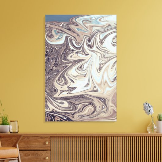 Ocean Abstract schilderen | Beste moderne abstract Canvas Afdruk (Insitu (Woonkamer))