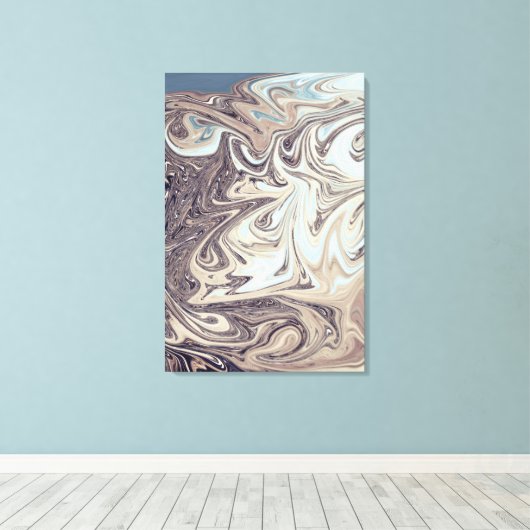 Ocean Abstract schilderen | Beste moderne abstract Canvas Afdruk (Insitu (Houten vloer))