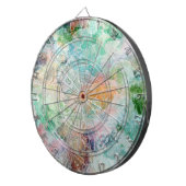 Ocean Abstract Watercolor Grunge Pattern Dartbord (Voorkant Rechts)
