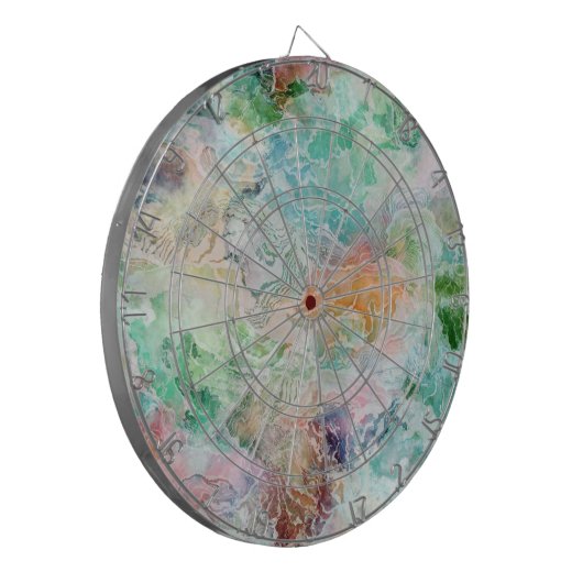 Ocean Abstract Watercolor Grunge Pattern Dartbord (Voorkant Links)