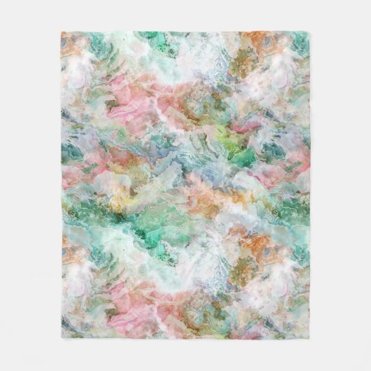 Ocean Abstract Watercolor Grunge Pattern Fleece Deken (Voorkant)