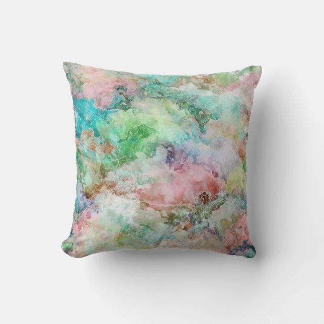 Ocean Abstract Watercolor Grunge Pattern  Kussen (Voorkant)