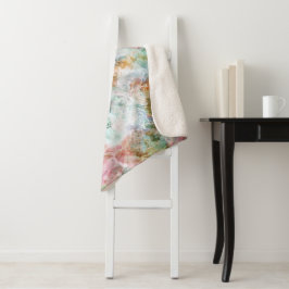 Ocean Abstract Watercolor Grunge Pattern  Sherpa Deken