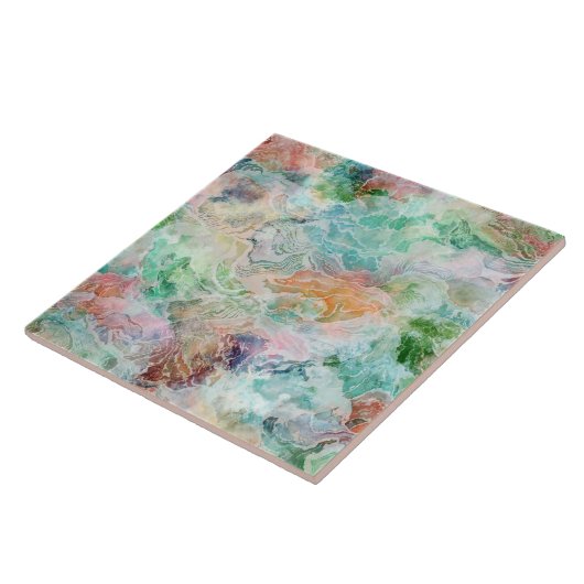 Ocean Abstract Watercolor Grunge Pattern  Tegeltje (Zijkant)