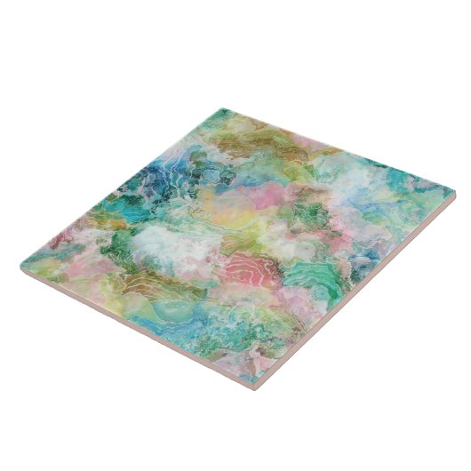 Ocean Abstract Watercolor Grunge Pattern  Tegeltje (Zijkant)