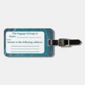 Ocean Acrylic Pour Inspired Bagagelabel (Voorkant horizontaal)