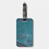 Ocean Acrylic Pour Inspired Bagagelabel (Achterkant verticaal)