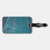 Ocean Acrylic Pour Inspired Bagagelabel (Achterkant horizontaal)