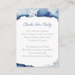 Ocean Adventure Baby shower brengt een boek voor B Informatiekaartje