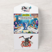 Ocean Adventure Classroom Verjaardag – Platte kaar All In One Uitnodiging (Buitenkant)