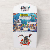 Ocean Adventure Classroom Verjaardag – Platte kaar All In One Uitnodiging (Buitenkant)