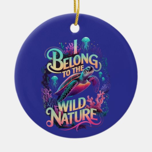 Ocean Adventure Een levendige Zeeen schildpad Keramisch Ornament (Voorkant)