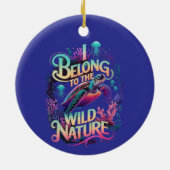 Ocean Adventure Een levendige Zeeen schildpad Keramisch Ornament (Achterkant)