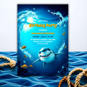 Ocean Adventure voor Kids Shark Birthday Kaart