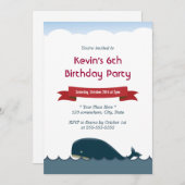 Ocean Adventure Whale en Zee Birthday Kaart (Voorkant / Achterkant)