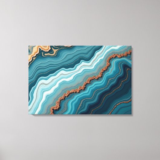 Ocean Agate – Abstracte Vloeibare Kunst Canvas Afdruk (Voorkant)