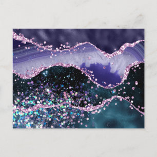 *~* Ocean Agate Celestial GLITTER AP8 Briefkaart