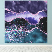 *~* Ocean Agate Celestial GLITTER AP8 Canvas Afdruk (Insitu (Houten vloer))