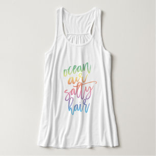 Ocean Air Salty Hair   Rainboogschaap voor pasta's Tanktop